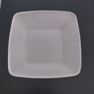 Beautiful Frosted Glass Square Candle Holder Trinket Dish